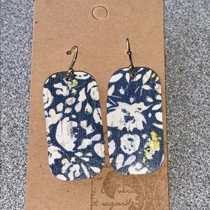 Cornflower - cork earrings